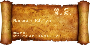Maresch Róza névjegykártya